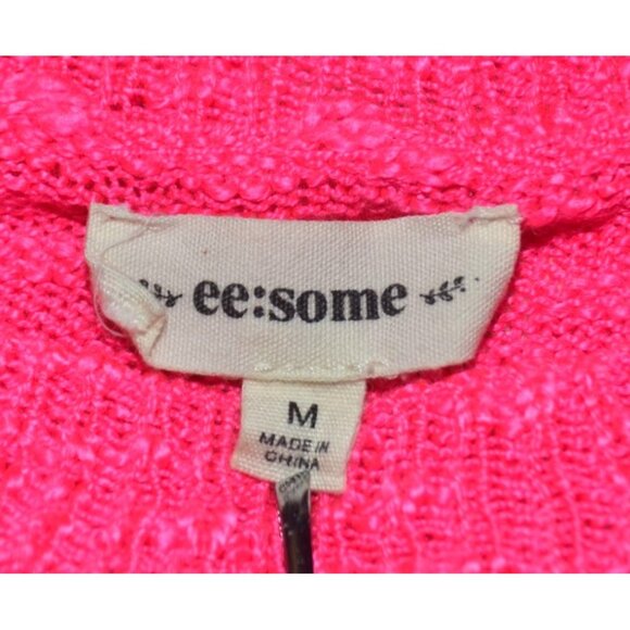 ee:some Ladies L Neon Pink Pullover Knit Sweater Size L Lightning Bolts Novelty - Picture 7 of 9